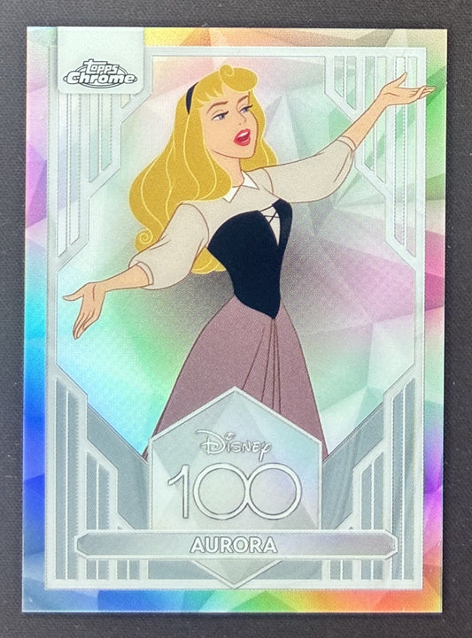 2023 Topps Chrome Disney 100 Princess Aurora #3 Refractor Near Mint.