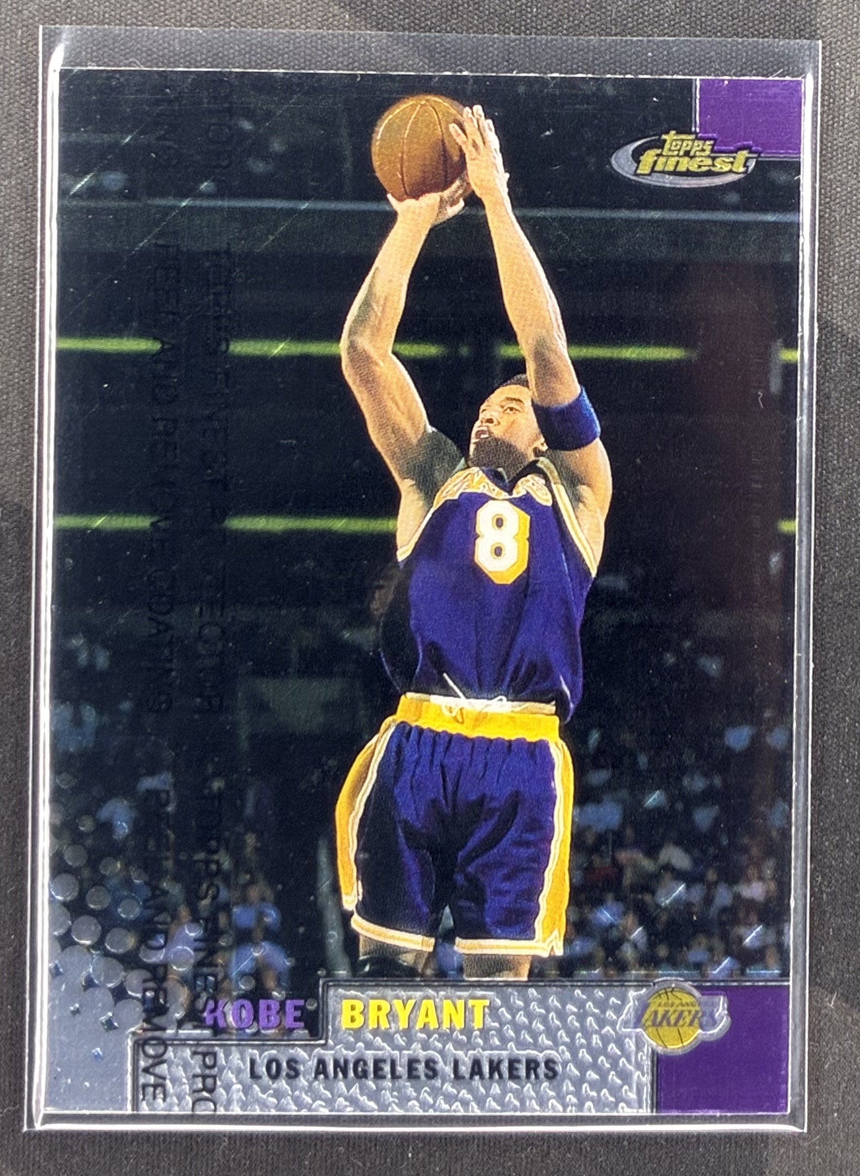 1999-00 Topps Finest Kobe Bryant #64 Los Angeles Lakers basketball card with original protective coating.