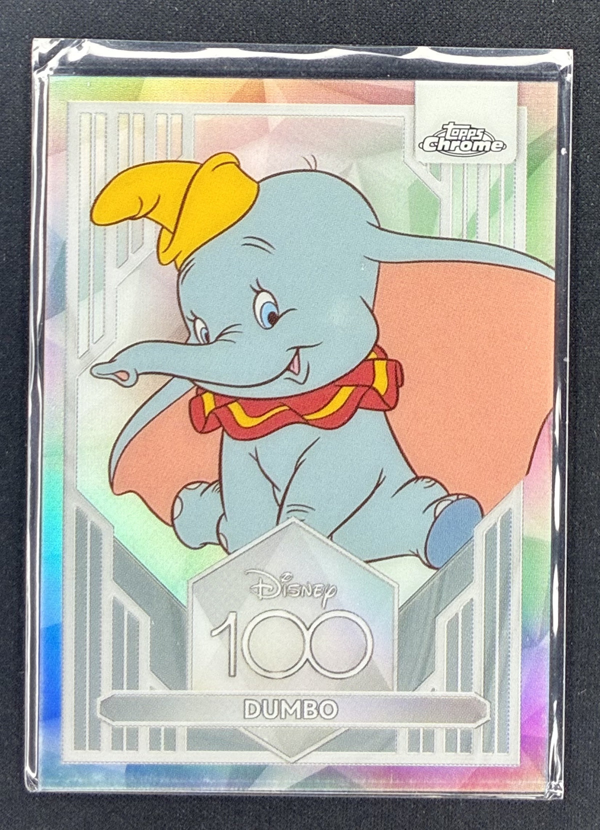 2023 Topps Chrome Disney 100 Dumbo number 98 Refractor trading card.