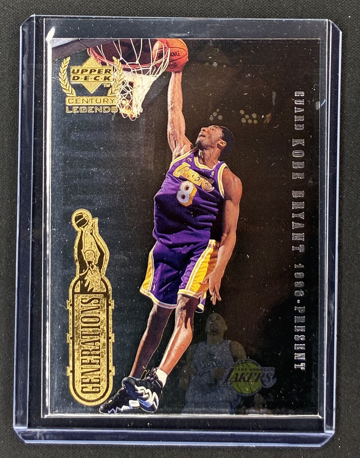 1999 Upper Deck Century Legends Generations #G2 Kobe Bryant Los Angeles Lakers and Michael Jordan Chicago Bulls dual-player card.