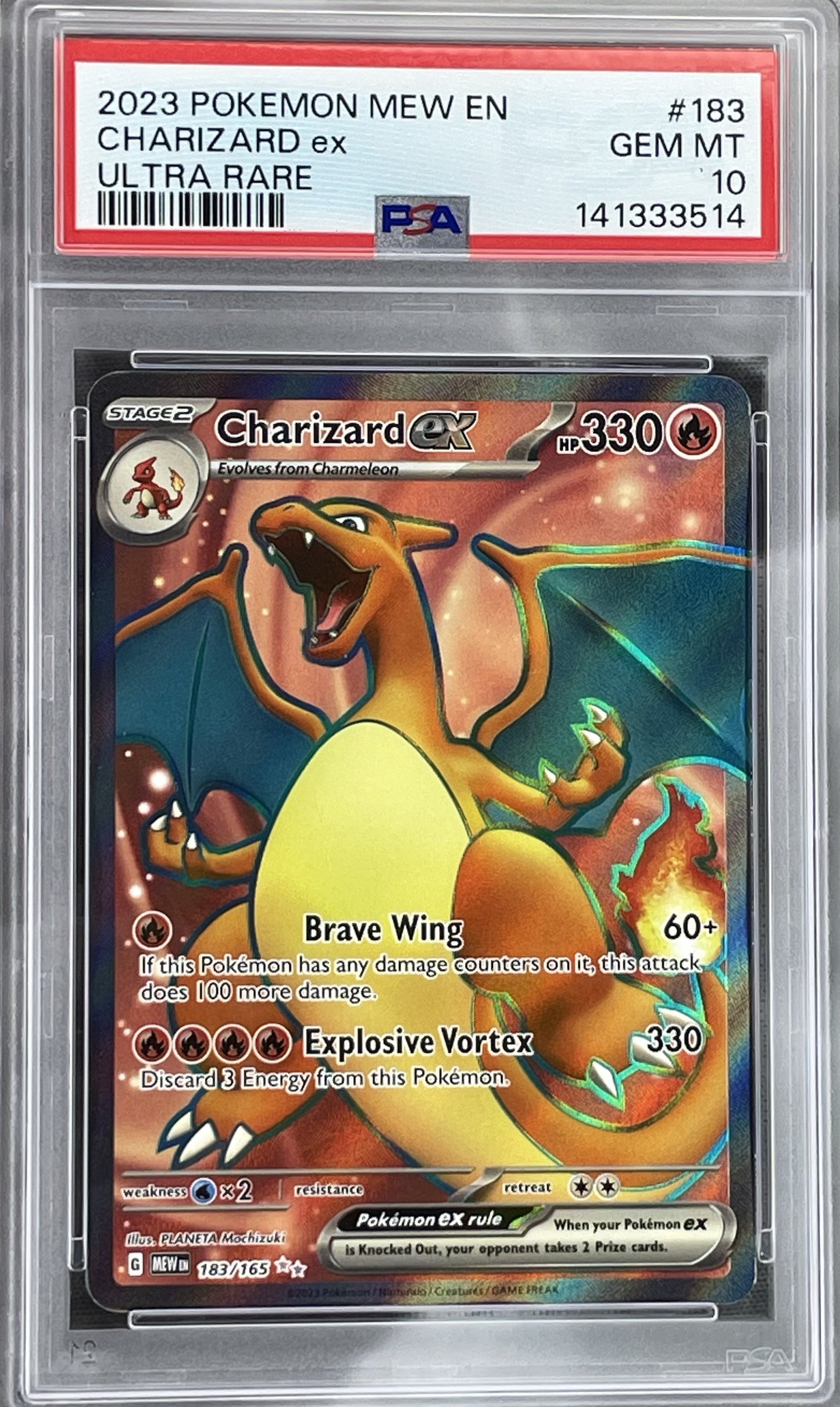 Buy Charizard ex 151 183/165 Ultra Rare PSA 10 Pokemon card. Iconic modern Charizard in Gem Mint condition. Ships Australia-wide & worldwide fast.
