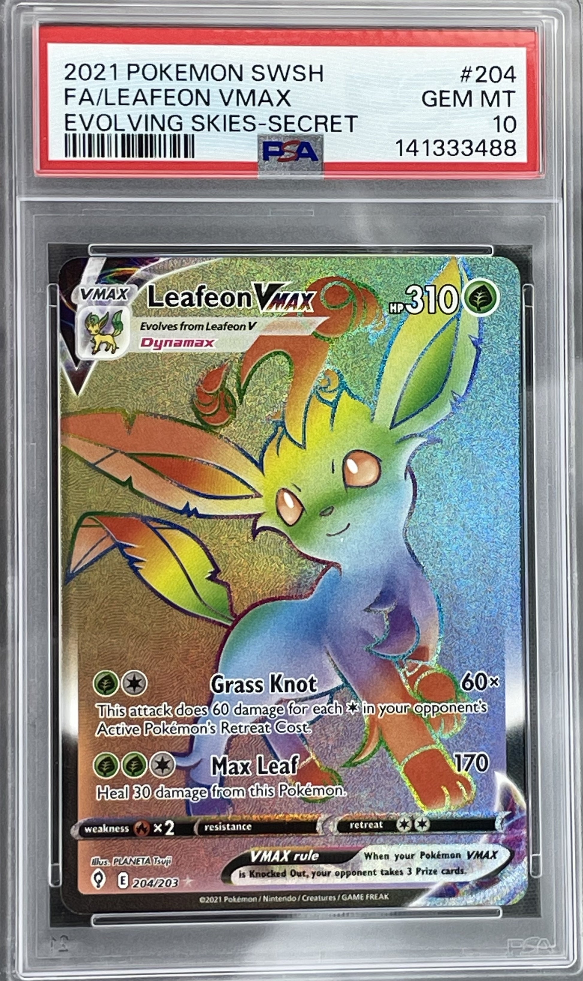secret rare pokemon cards evolving skies Leafeon VMAX Evolving Skies 204/203 Secret Rare Holo PSA 10 English Po – Urban Empire Collectables AU