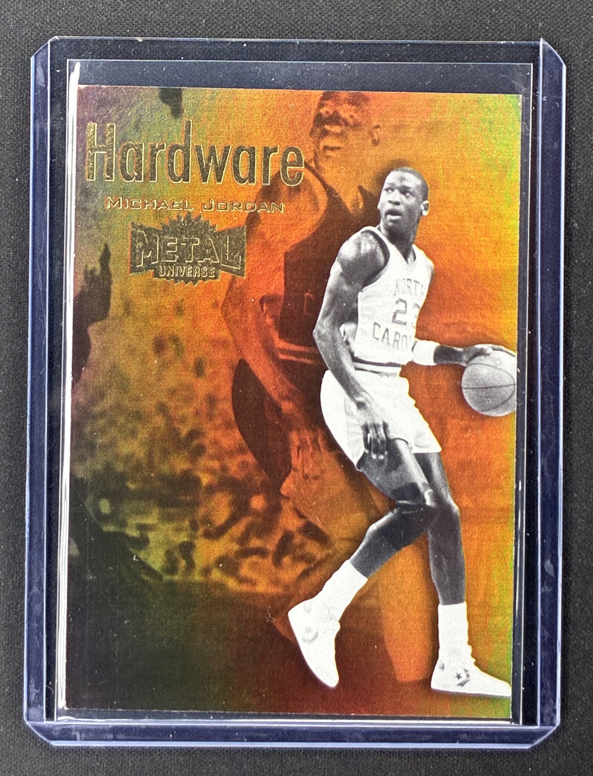 2011-12 Fleer Retro Michael Jordan Metal Championship Hardware #1 H North Carolina Tar Heels basketball insert.
