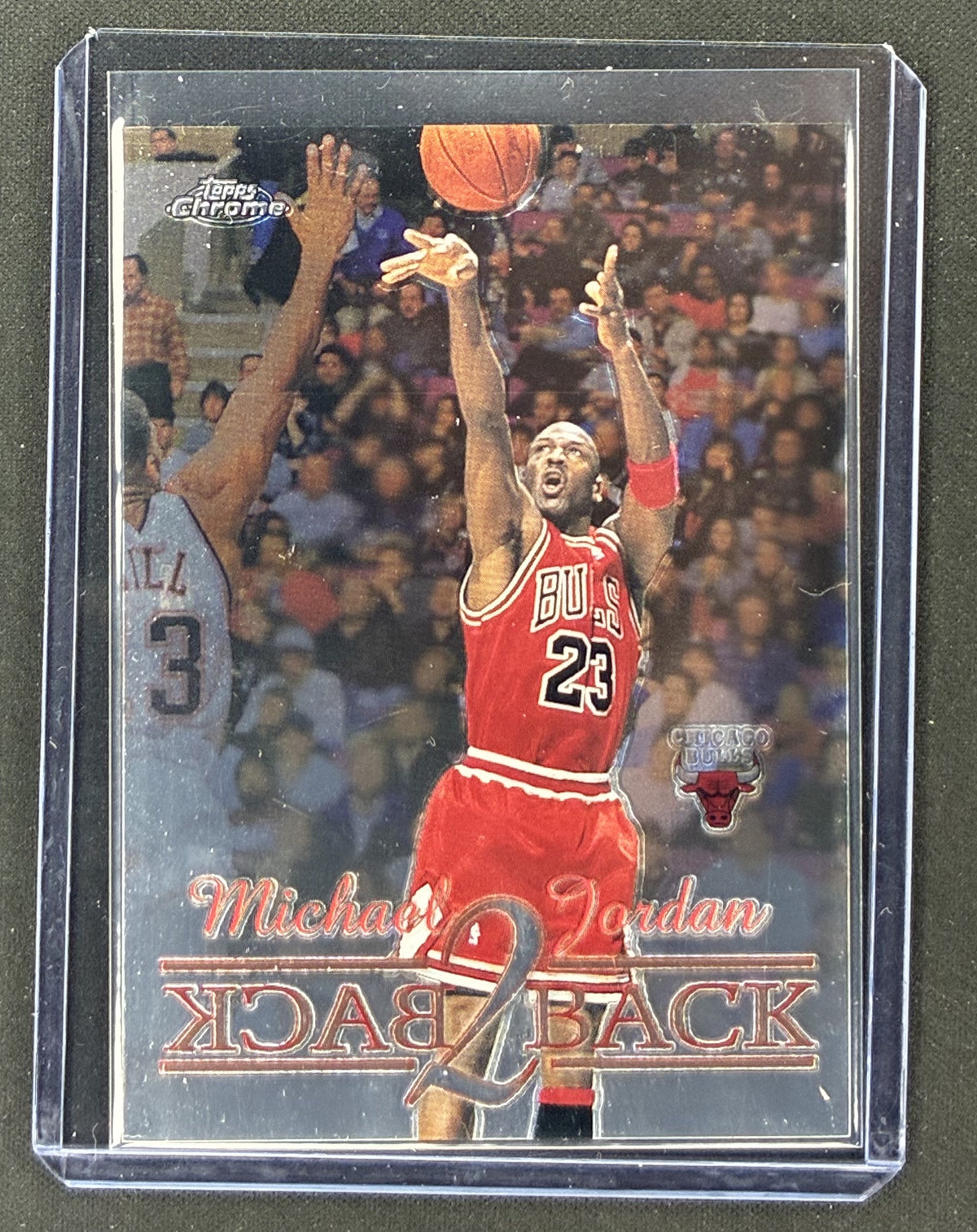 1998-99 Topps Chrome Michael Jordan Back 2 Back #B1 Chicago Bulls basketball insert card.