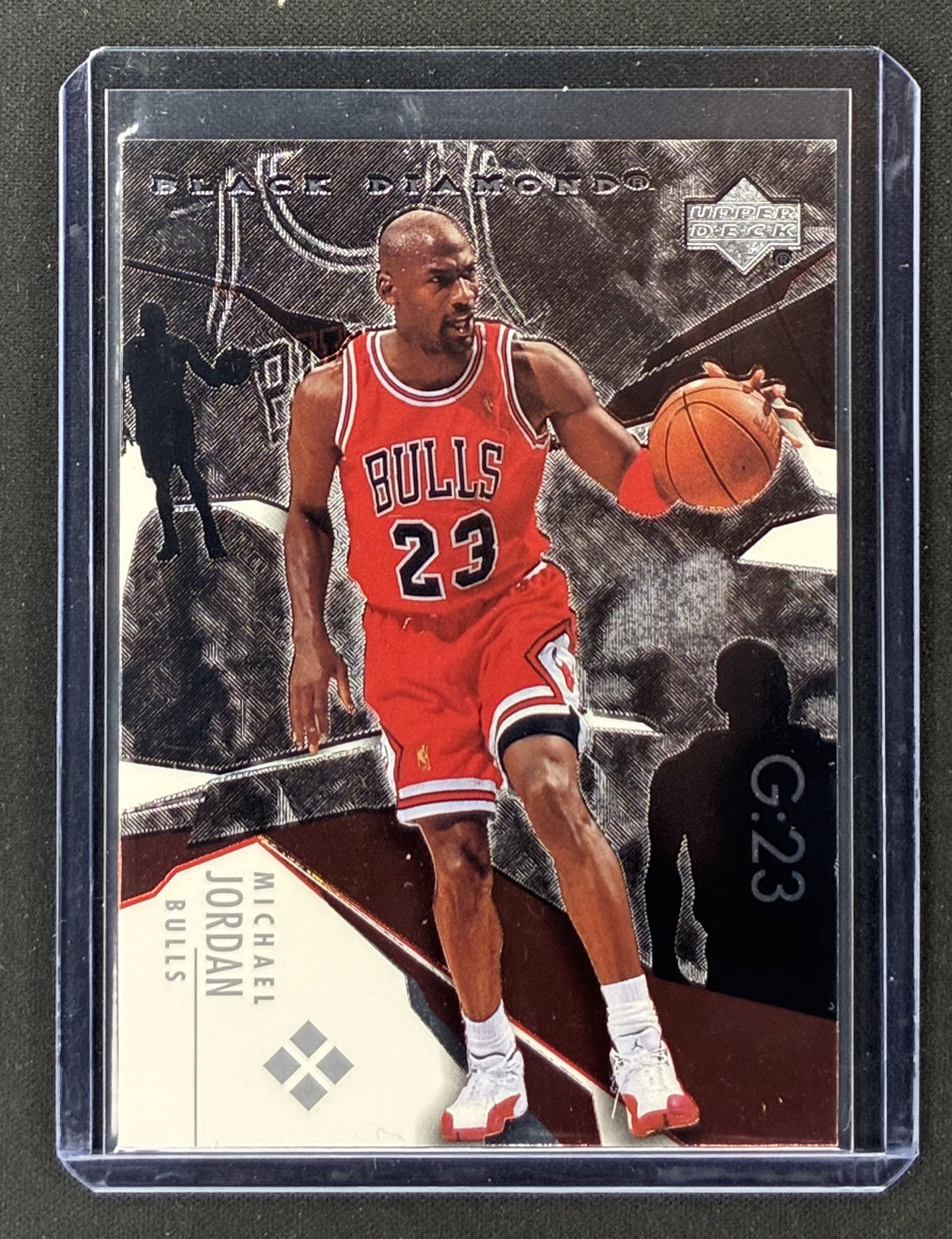 2003-04 Upper Deck Black Diamond Michael Jordan #183 G23 Quadruple Diamond Chicago Bulls basketball card.