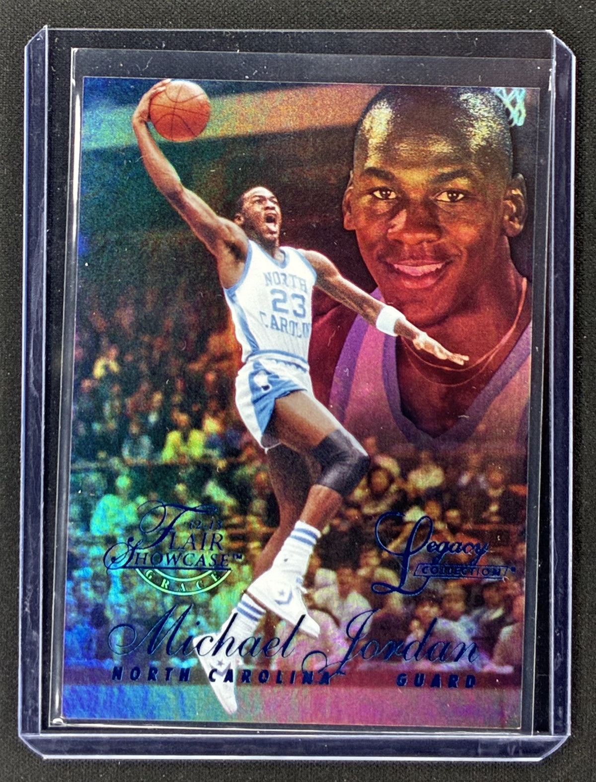 2012-13 Fleer Retro Michael Jordan Flair Showcase Legacy Collection Row 1 #96FL-2 serial numbered to 150.