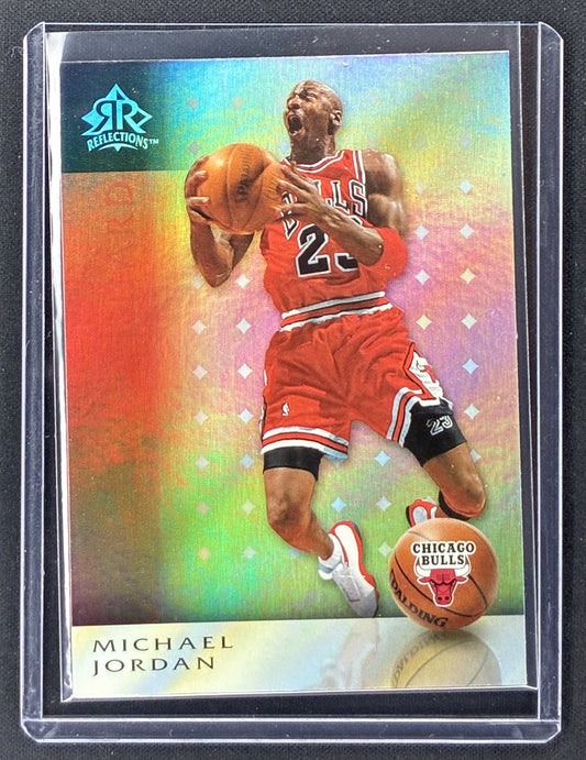 2006-07 Upper Deck Reflections Michael Jordan #14 Chicago Bulls reflective foil basketball card.