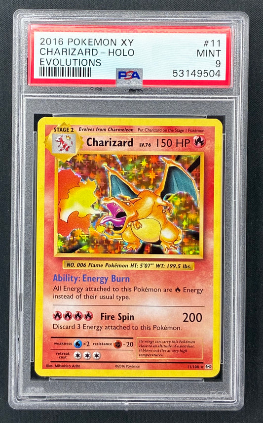 2016 Pokémon XY Evolutions Charizard 11/108 Holo Rare PSA 9