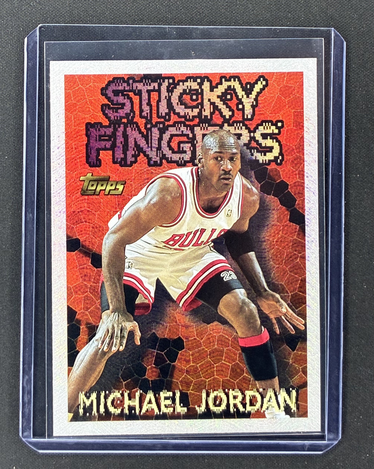 1996-97 Topps Michael Jordan Season's Best Sticky Fingers #18 Chicago Bulls basketball insert.