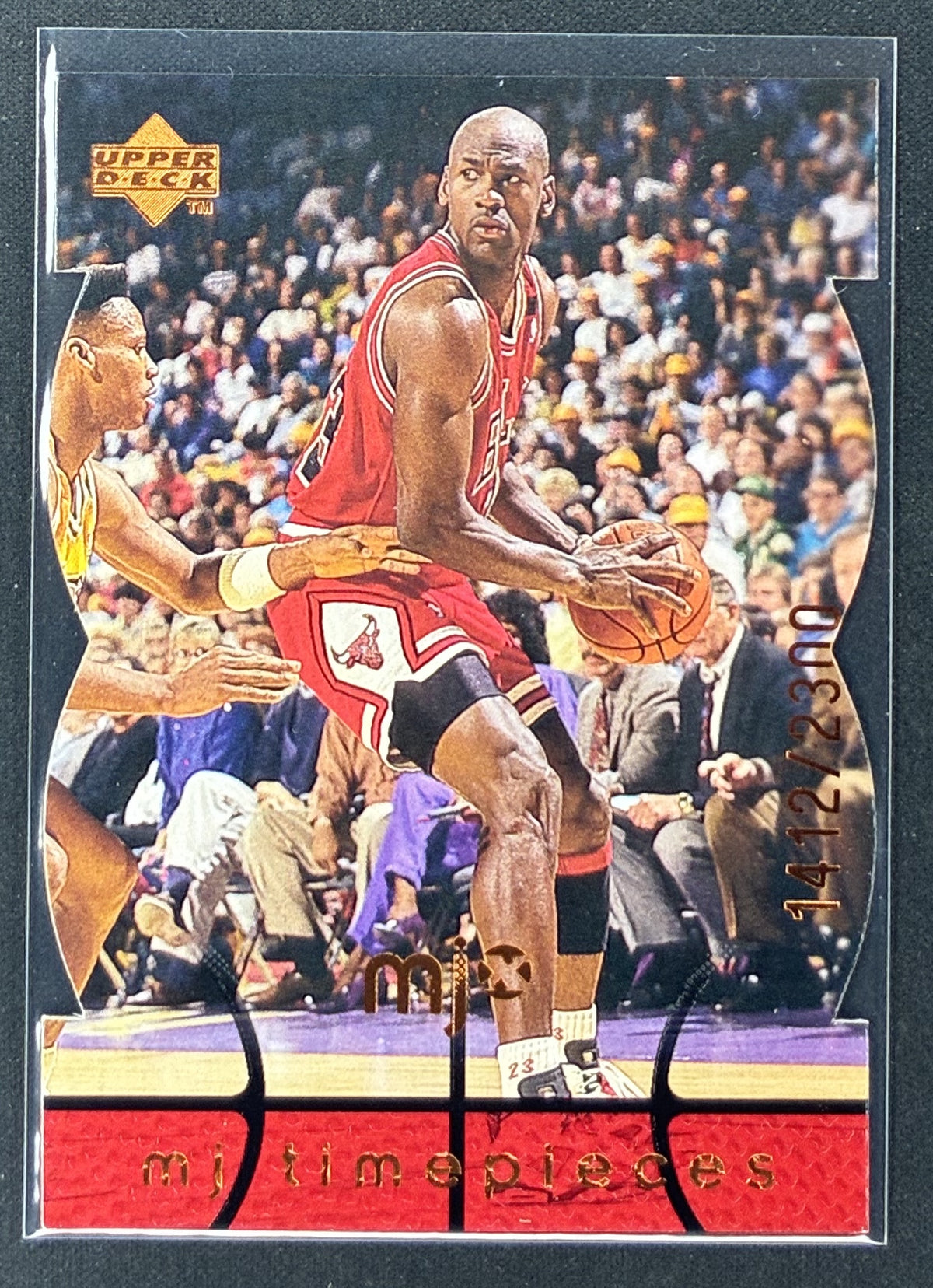 1998 Upper Deck MJx Michael Jordan Timepieces Red #1 /2300 Chicago Bulls basketball card.