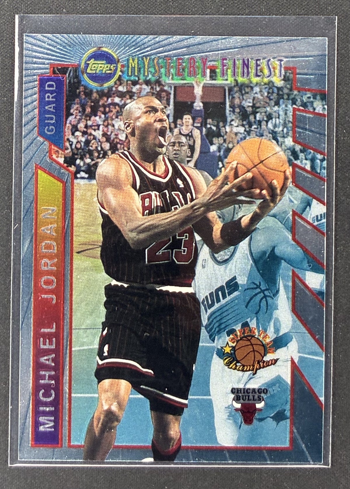 1996-97 Topps Mystery Finest Michael Jordan Borderless #M14 Chicago Bulls basketball card.