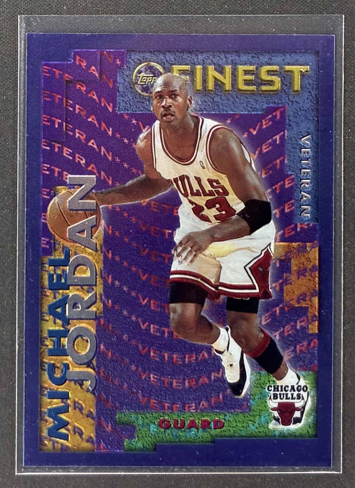 1995-96 Topps Finest Michael Jordan Jason Caffey Rookie Veteran #RV20 Chicago Bulls basketball card.