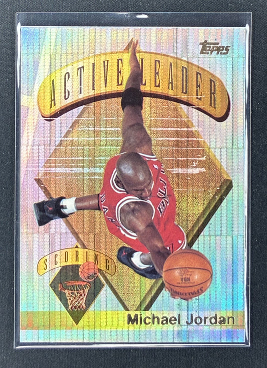 1995 Topps Basketball Michael Jordan Power Boosters Active Leaders Scoring card