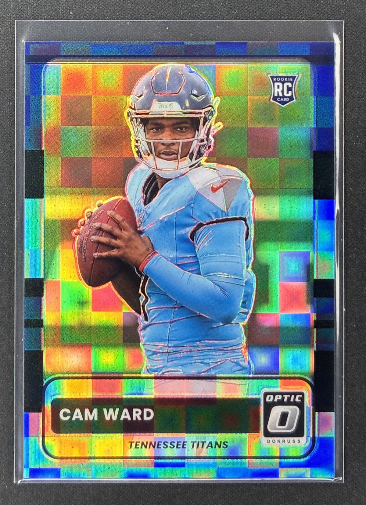 2025 Panini Donruss Optic Cam Ward rookie 2015 Retro #1 Black Pandora numbered /149 Tennessee Titans card.