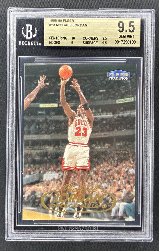 1998-99 Fleer Tradition Michael Jordan #23 BGS 9.5 Gem Mint Chicago Bulls basketball card.