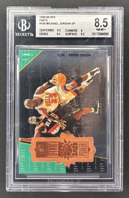 1998-99 SPx Finite Michael Jordan Star Power #100 2813/5400 BGS 8.5 Chicago Bulls basketball card.