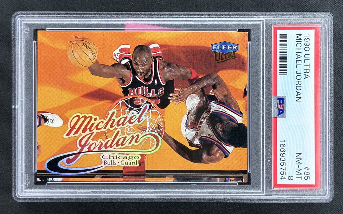 1998-99 Fleer Ultra Michael Jordan #85 PSA 8 NM-MT Chicago Bulls basketball card.
