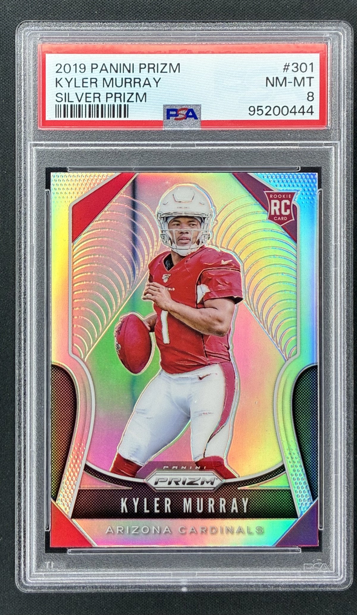 2019 Panini Prizm Kyler Murray 301 Silver Prizm rookie Arizona Cardinals PSA 8 NM-MT.