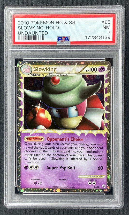 2010 Pokémon HeartGold SoulSilver Undaunted Slowking Prime 85/90 Holo PSA 7 Near Mint.