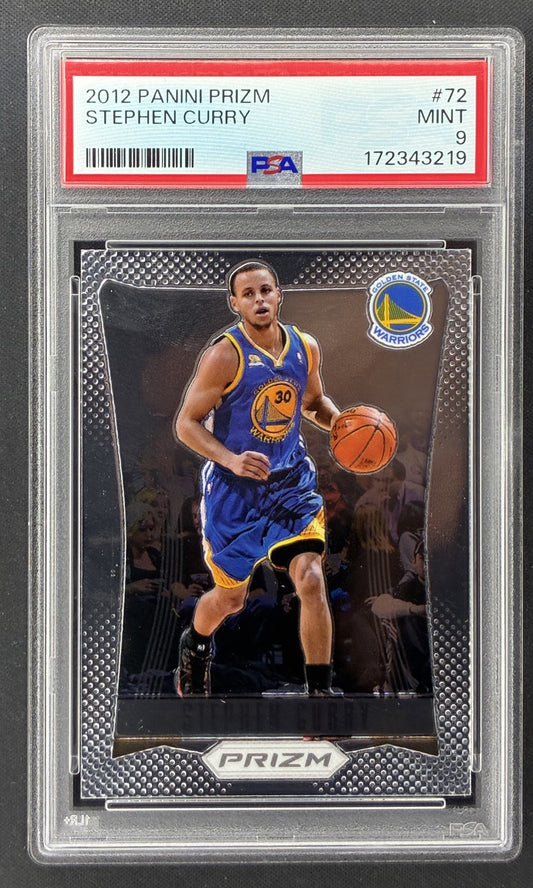 2012-13 Panini Prizm Stephen Curry 72 first year Prizm Golden State Warriors PSA 9 Mint.