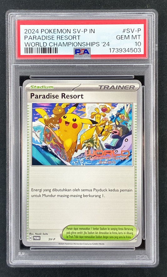 2024 Pokémon Japanese SV-P Paradise Resort World Championships Honolulu promo PSA 10 Gem Mint.