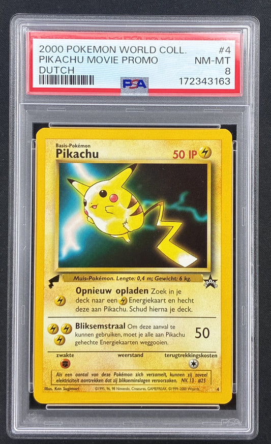 2000 Pokémon Pikachu World Collection Dutch Movie Promo #4 PSA 8 NM-MT.