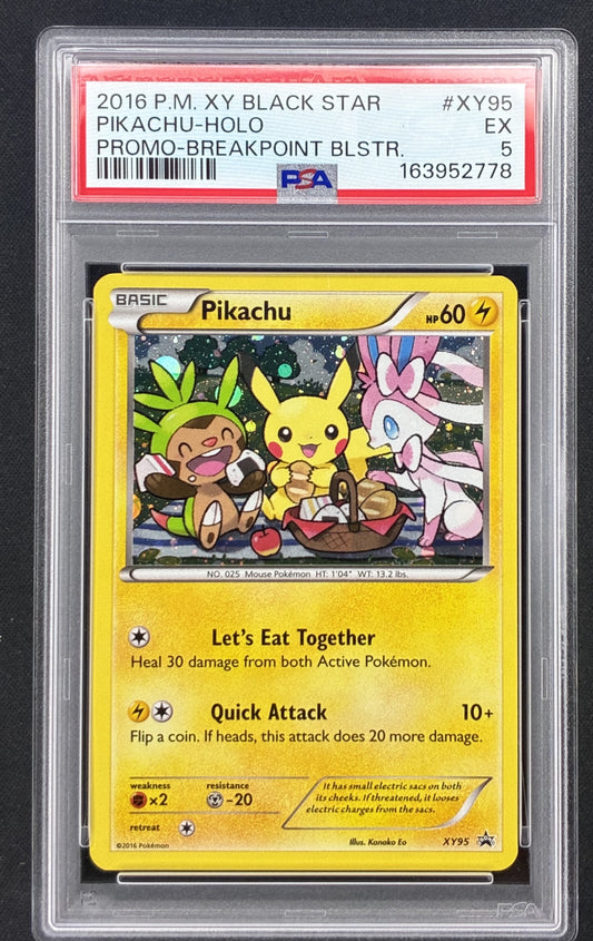 2016 Pokémon Pikachu XY95 BREAKpoint Blister Cosmos Holo Black Star Promo PSA 5 EX.