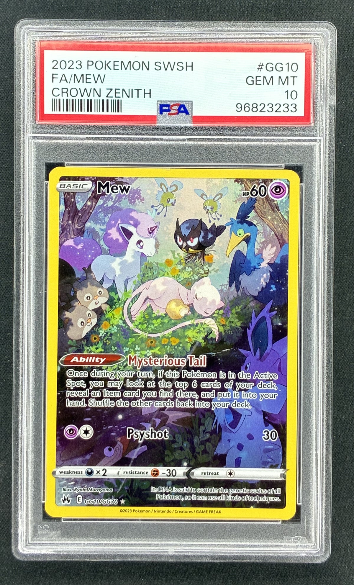 PSA 10 2023 Pokémon Crown Zenith Galarian Gallery Mew GG10/GG70 Holo graded card