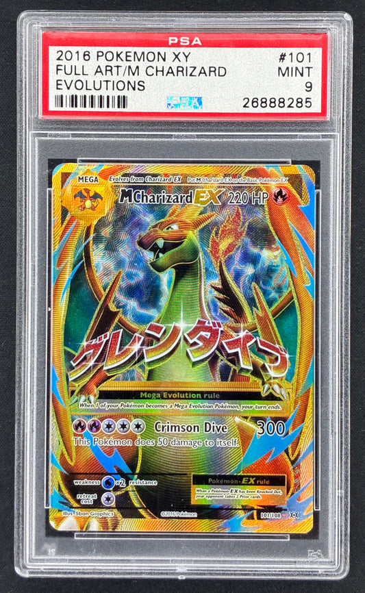 Pokémon XY Evolutions Full Art Ultra Rare Mega Charizard EX #101/108 PSA 9 Mint