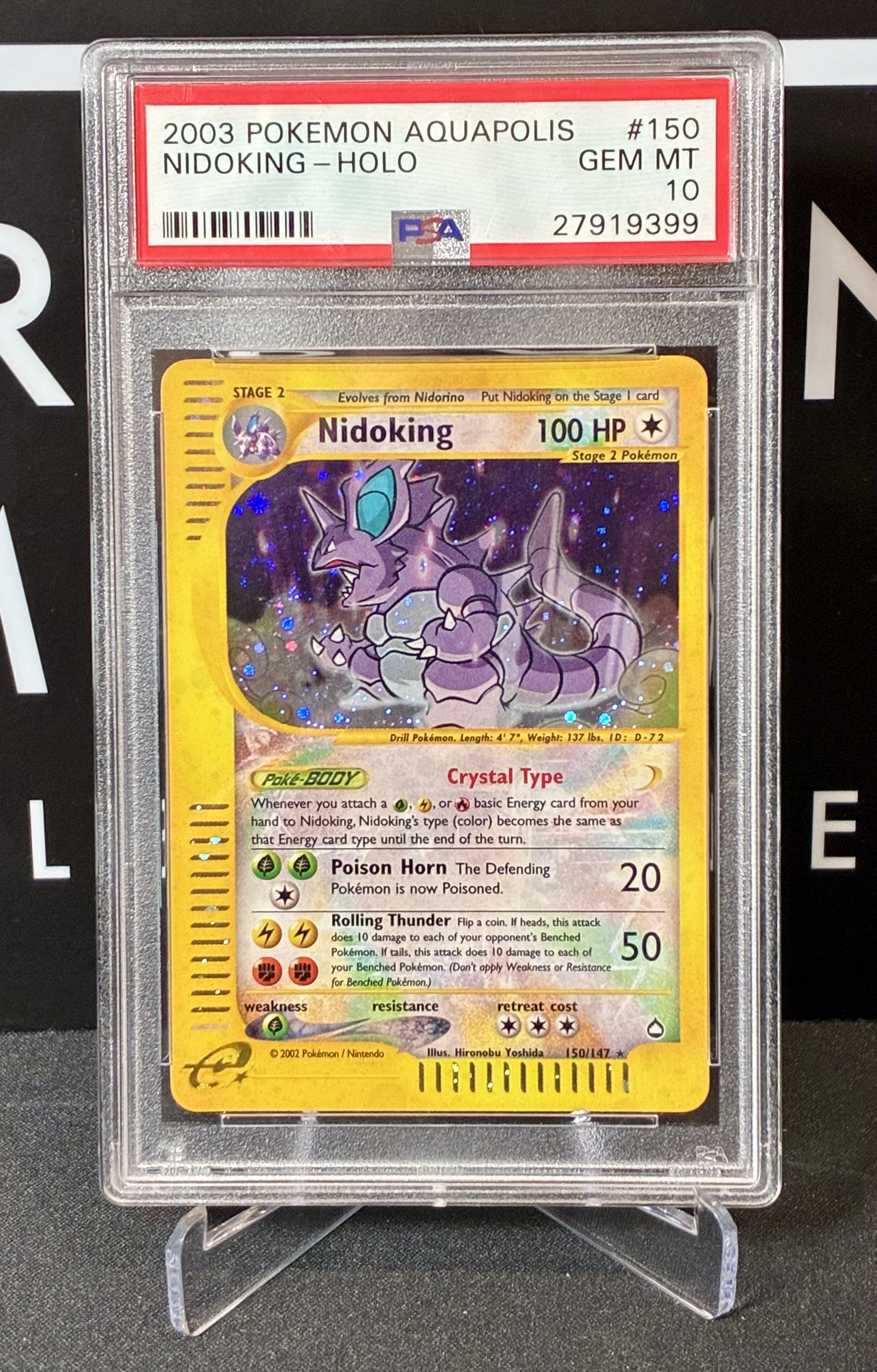 Nidoking 150/147 PSA 10 Crystal Holo Rare Aquapolis Pokmon Urban Empire Collectables AU Nidoking 150/147 PSA 10 Crystal Holo Rare Aquapolis Pokmon Urban Empire Collectables AU