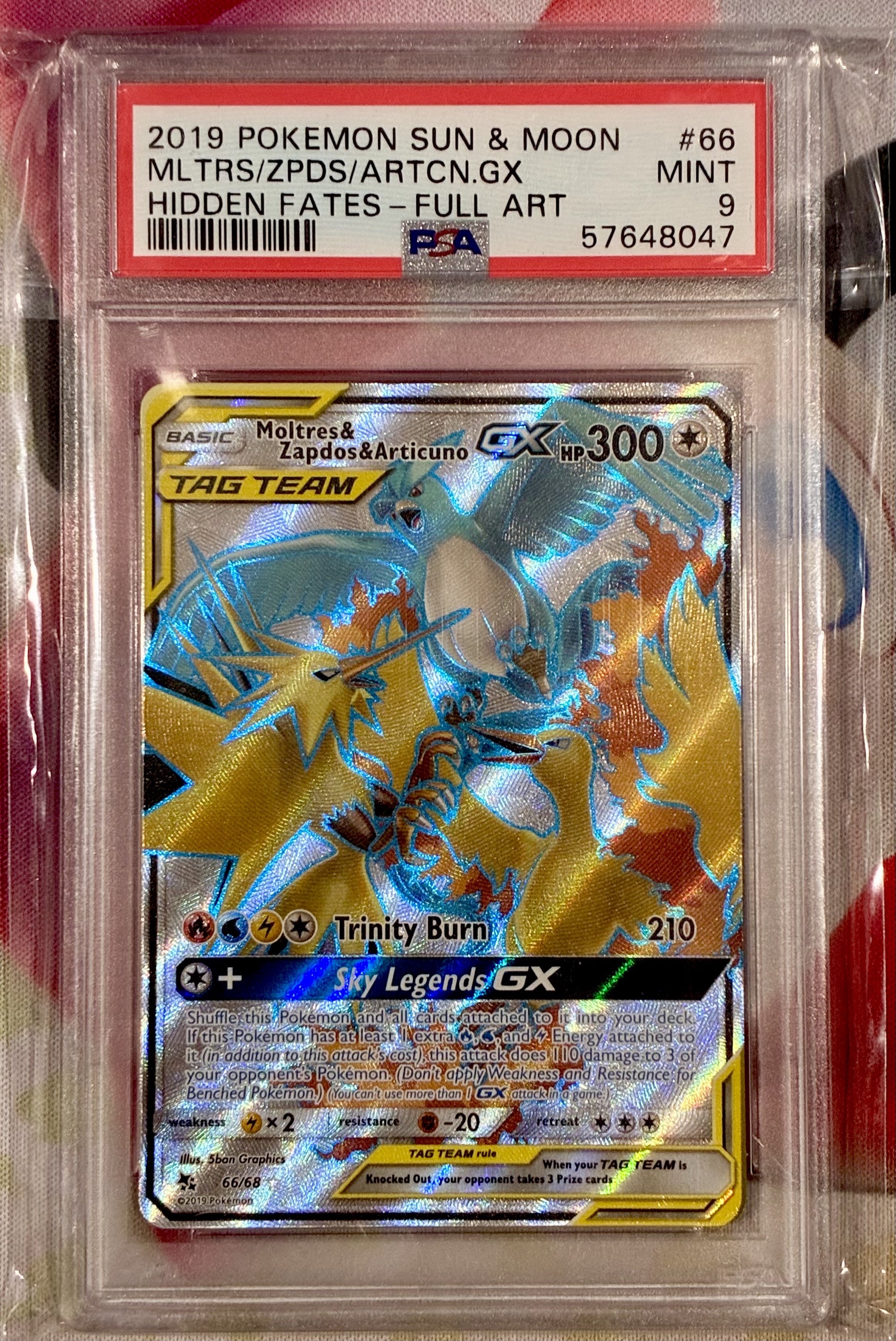 PSA 9 Moltres Zapdos Articuno GX Full Art 66/68 Hidden Fates Urban Empire Collectables AU PSA 9 Moltres Zapdos Articuno GX Full Art 66/68 Hidden Fates Urban Empire Collectables AU
