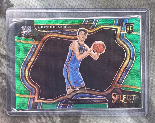 Chet Holmgren 2022-23 Panini Select Courtside Green Wave Rookie Card #296 – 34/50 NM
