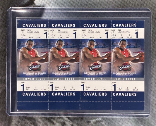 LeBron James 2003-04 Fleer Authentix Booster Ticket Rookie Card – SP Complete Tab