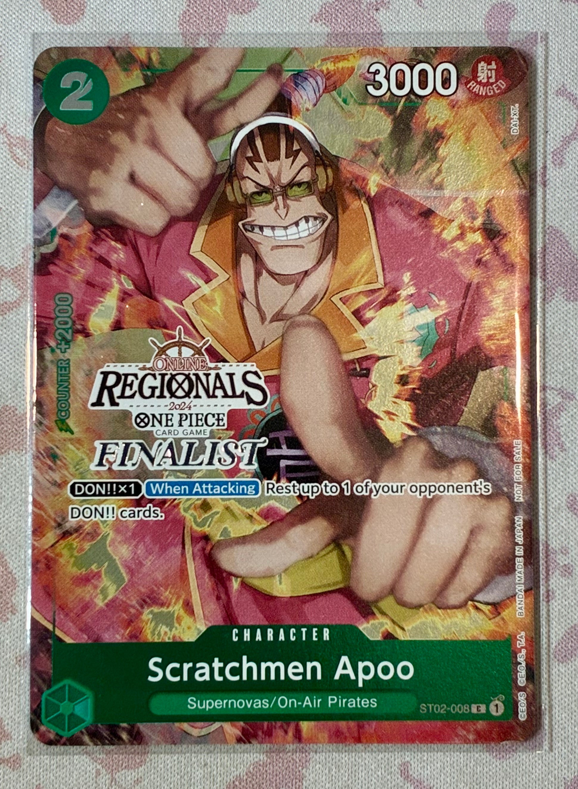 Scratchmen Apoo ST02-008 Finalist Promo – One Piece TCG English – NM

