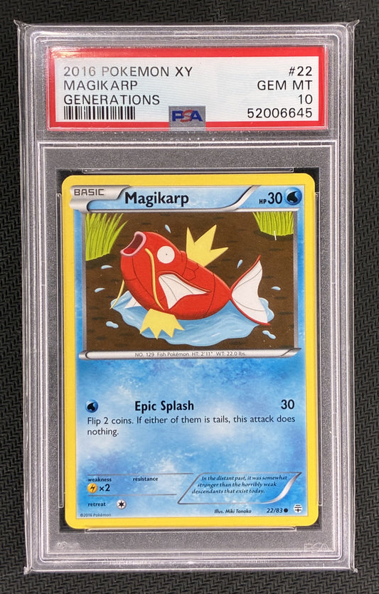 Magikarp 22/83 Pokémon Generations 2016 PSA 10 – Radiant Collection Slab