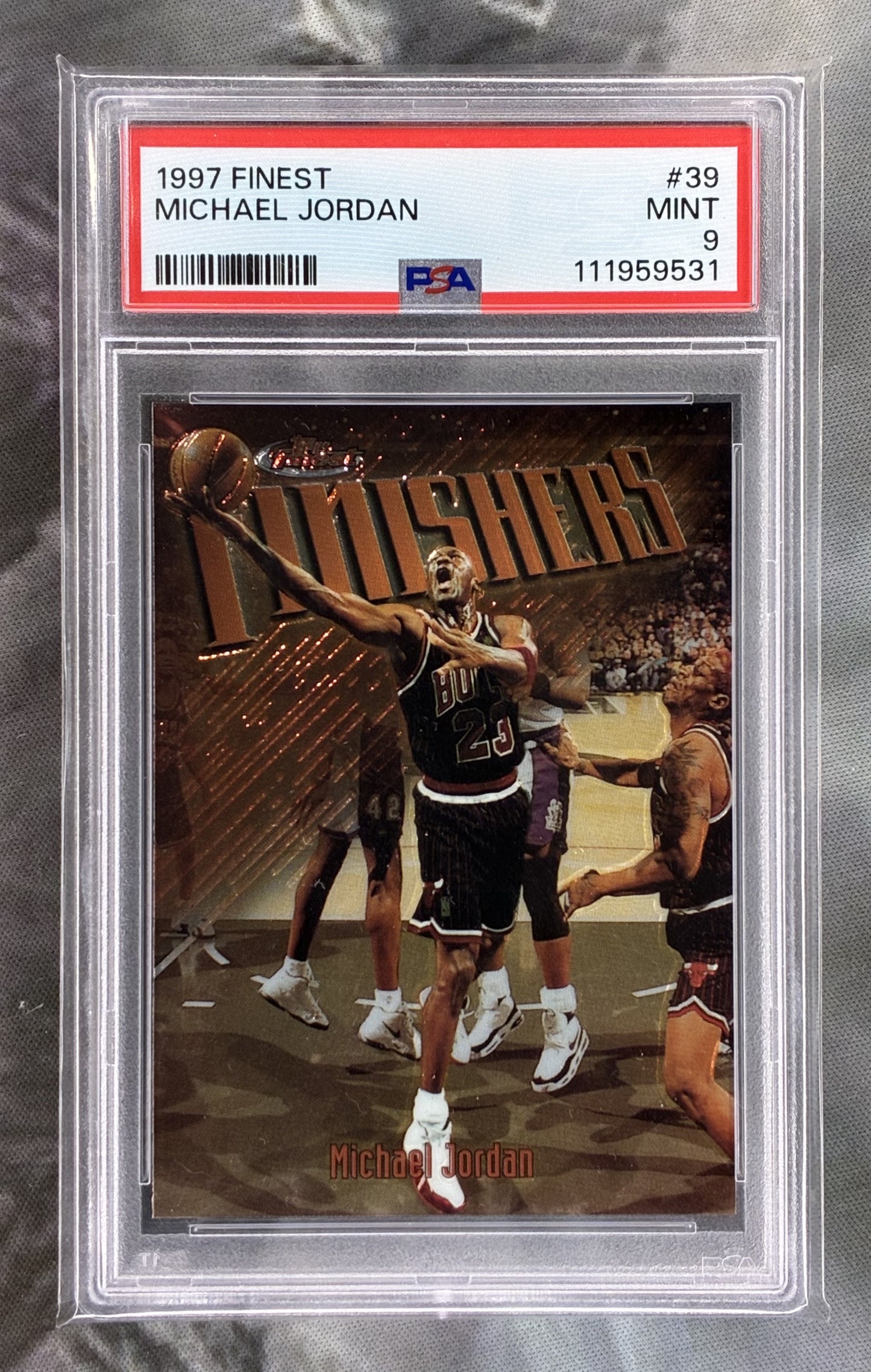1997-98 Topps Finest Finishers Michael Jordan #39 Chicago Bulls PSA 9