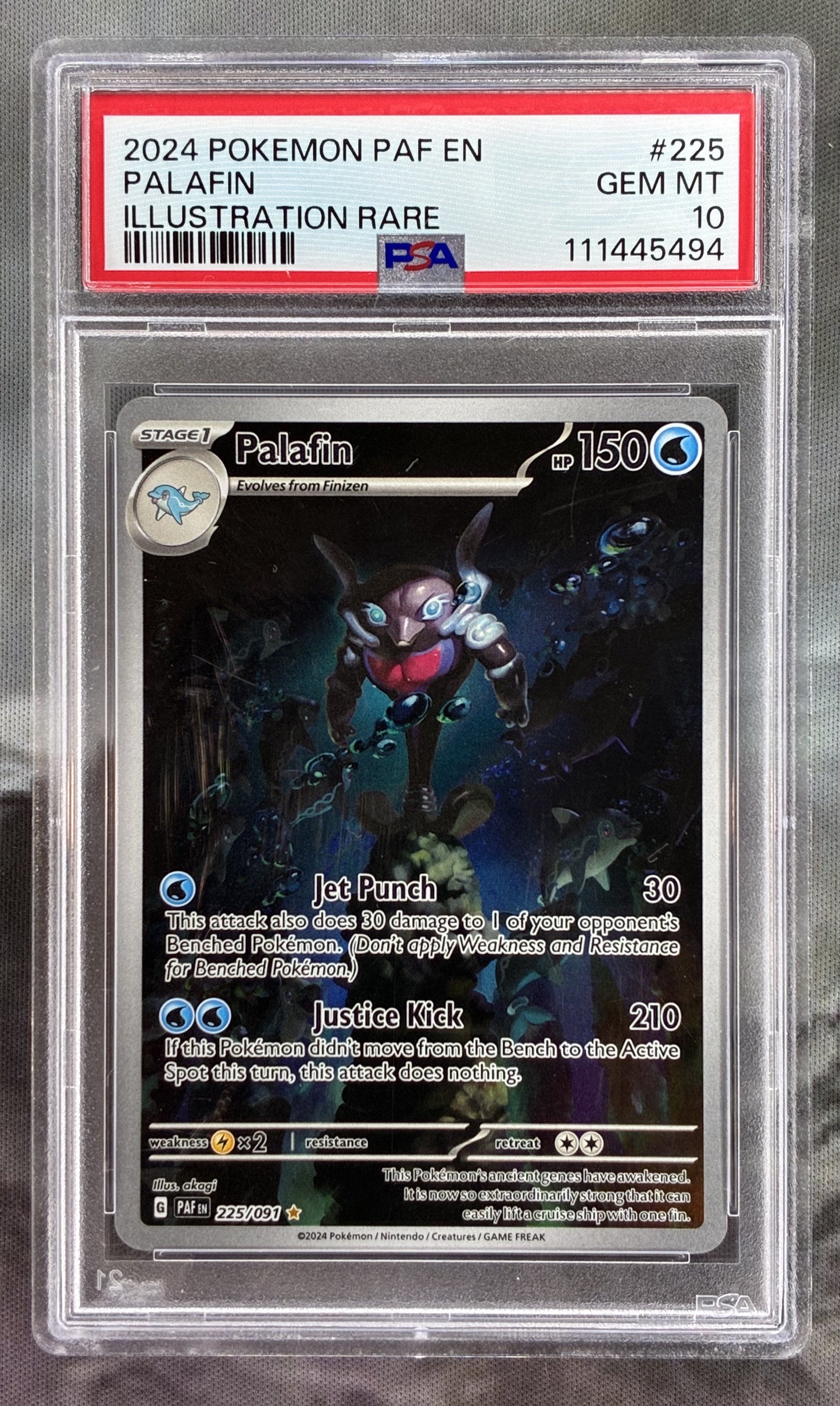 Palafin 225/091 Shiny Illustration Rare PSA 10 Paldean Fates Pokémon Card