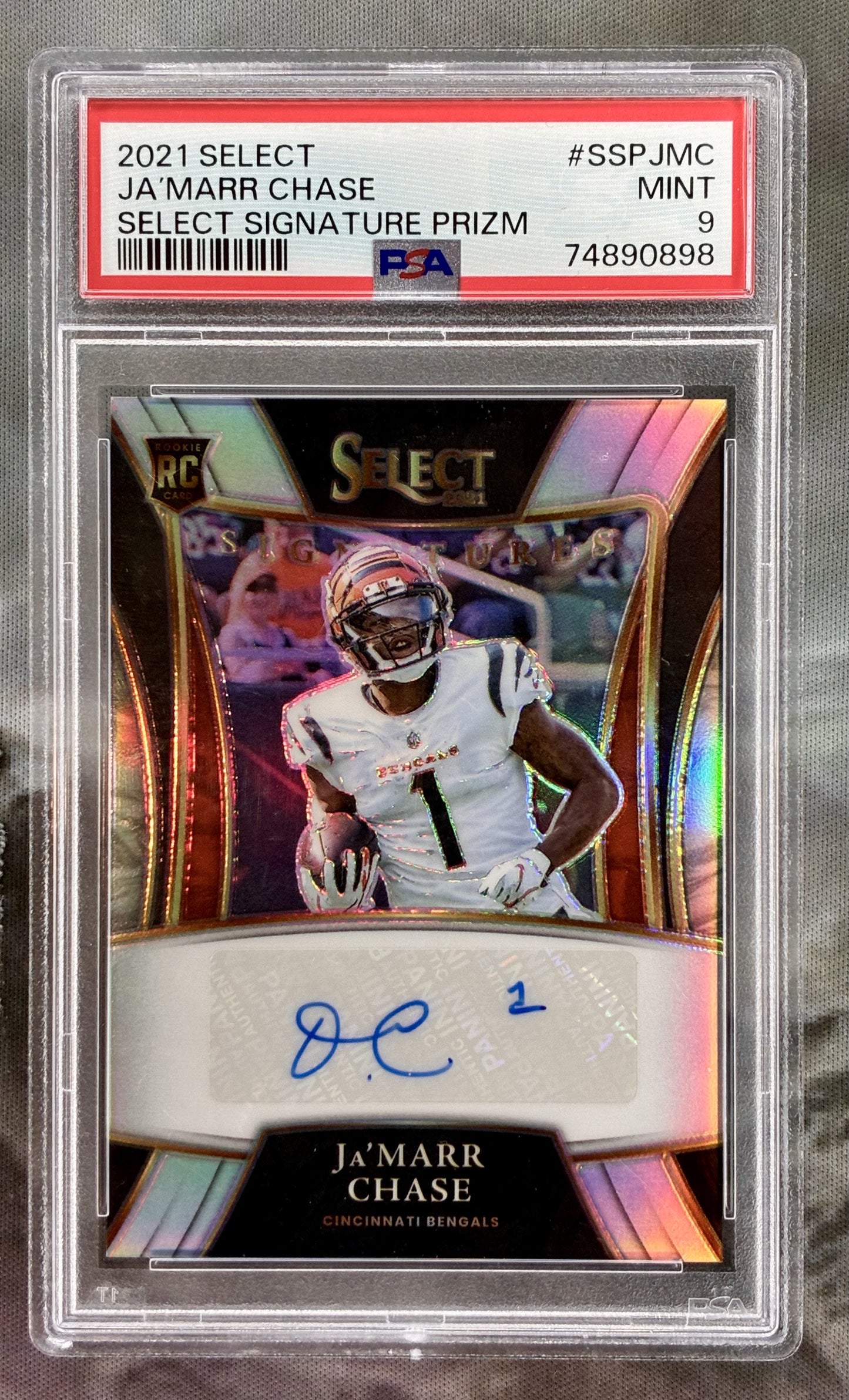 2021 Select Ja’Marr Chase Signature Prizm #SSP-JMC PSA 9 Mint