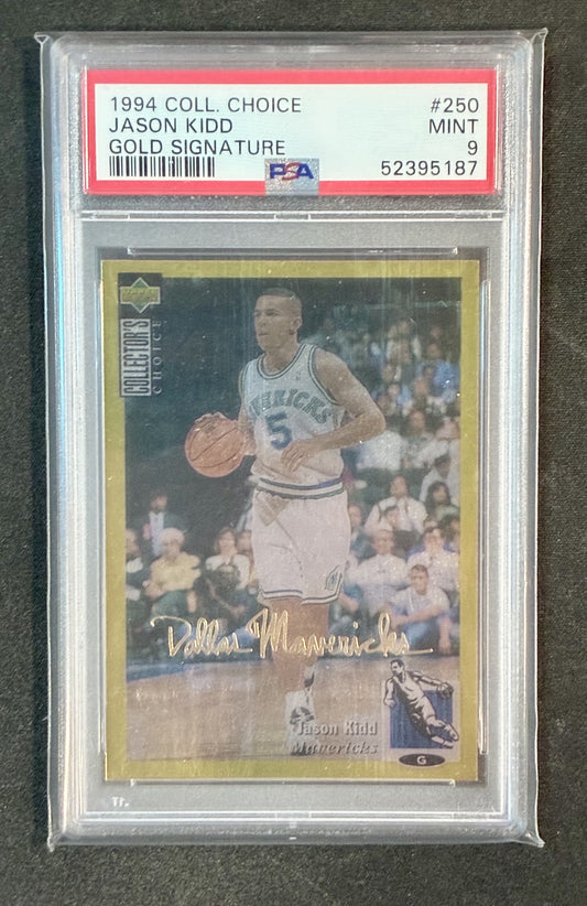 PSA 9 Jason Kidd 1994 Collector’s Choice Gold Signature Rookie Basketball Card