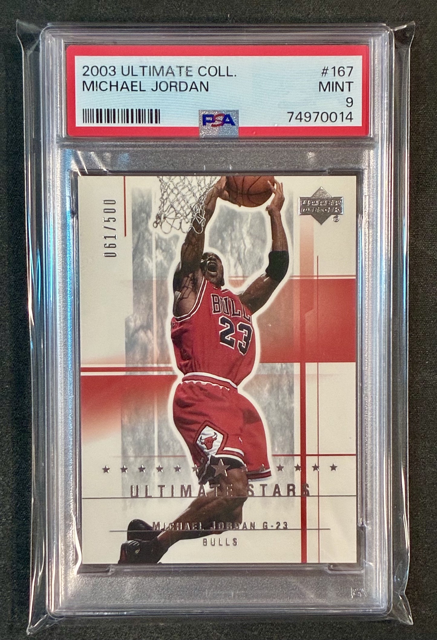 PSA 9 Michael Jordan 2003-04 Upper Deck Ultimate Collection Stars /500 Basketball Card