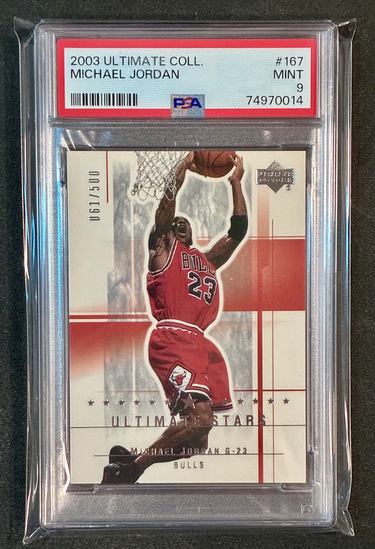 PSA 9 Michael Jordan 2003-04 Upper Deck Ultimate Collection Stars /500 Basketball Card