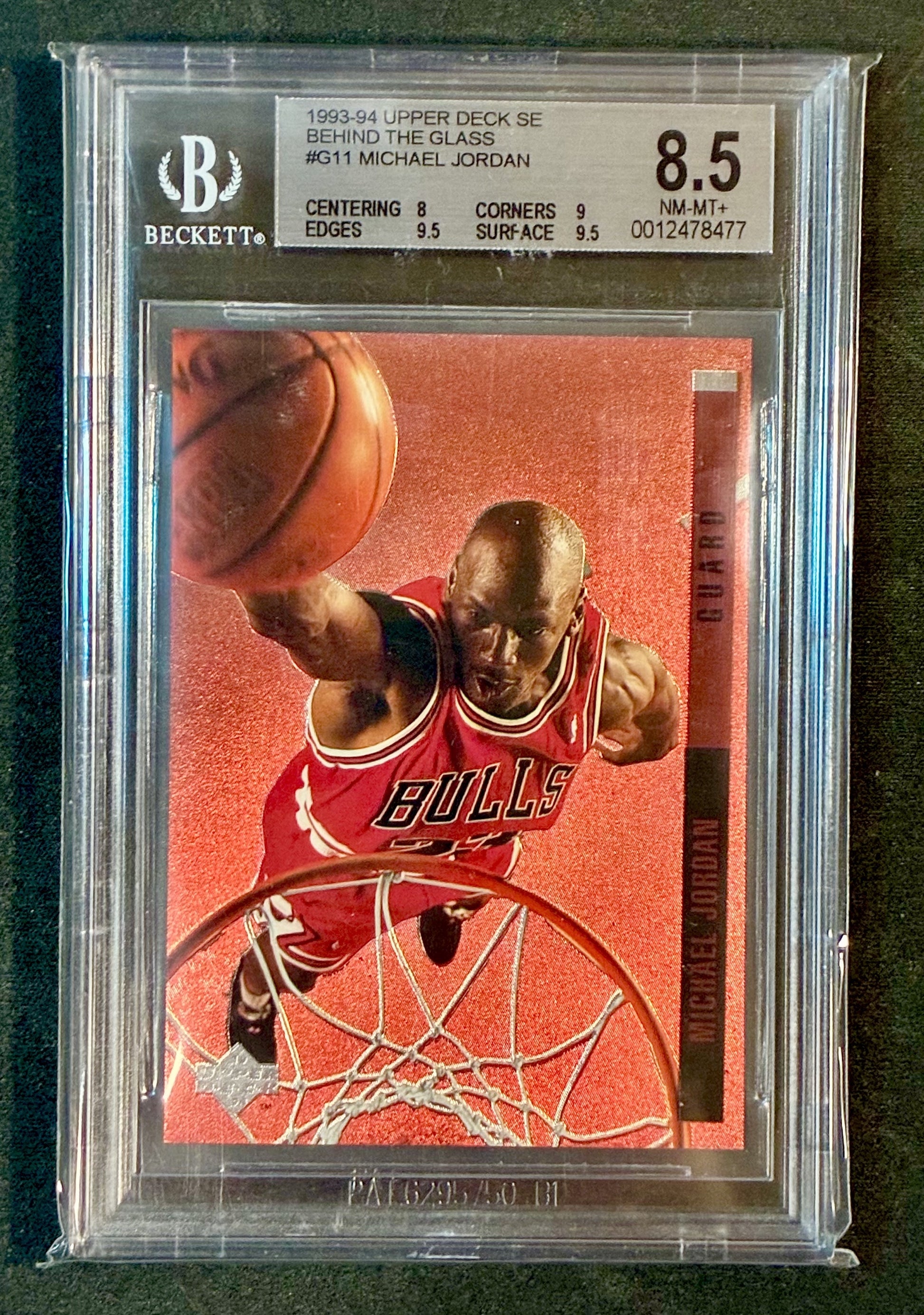 BGS 8.5 Michael Jordan 1993-94 Upper Deck SE Behind the Glass Basketball Card