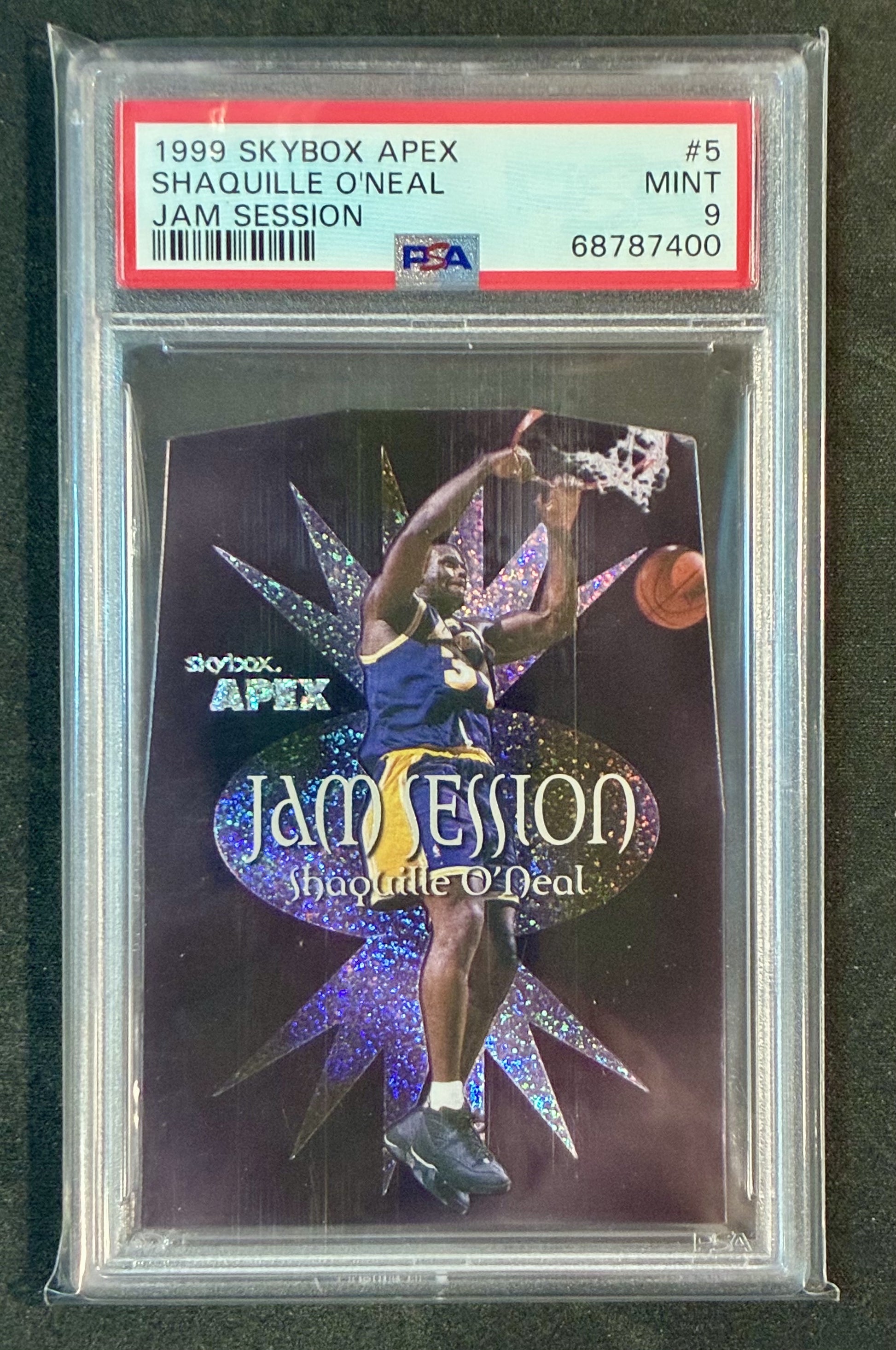PSA 9 Shaquille O’Neal 1999 SkyBox Apex Jam Session Basketball Card