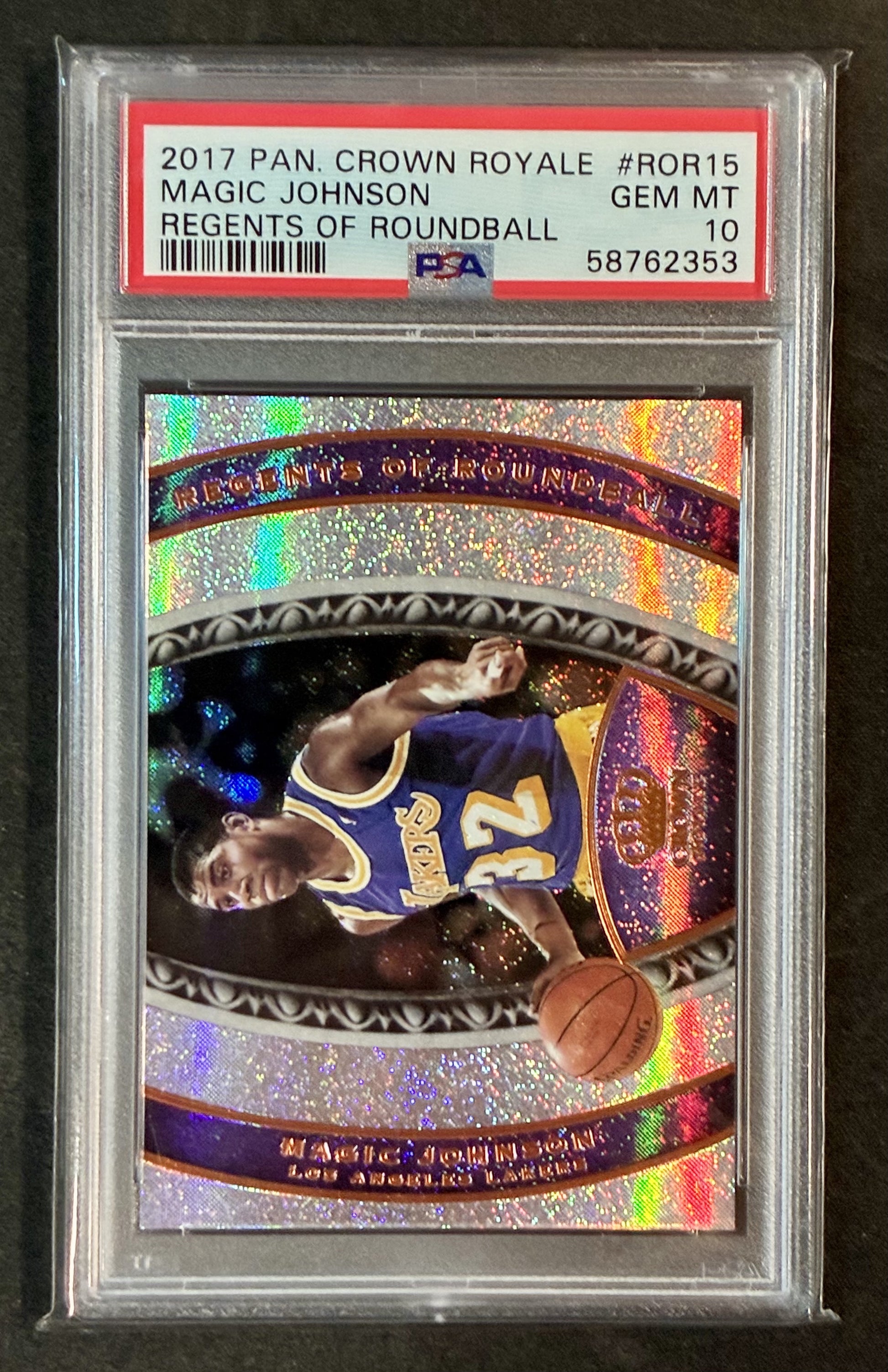 PSA 10 Magic Johnson 2017-18 Panini Crown Royale Regents of Roundball Basketball Card