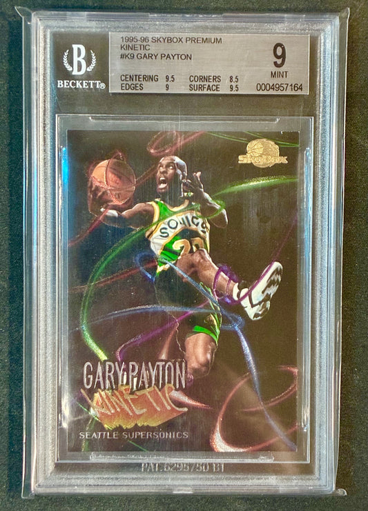 BGS 9 Gary Payton 1995 SkyBox Premium Kinetic Foil Basketball Card