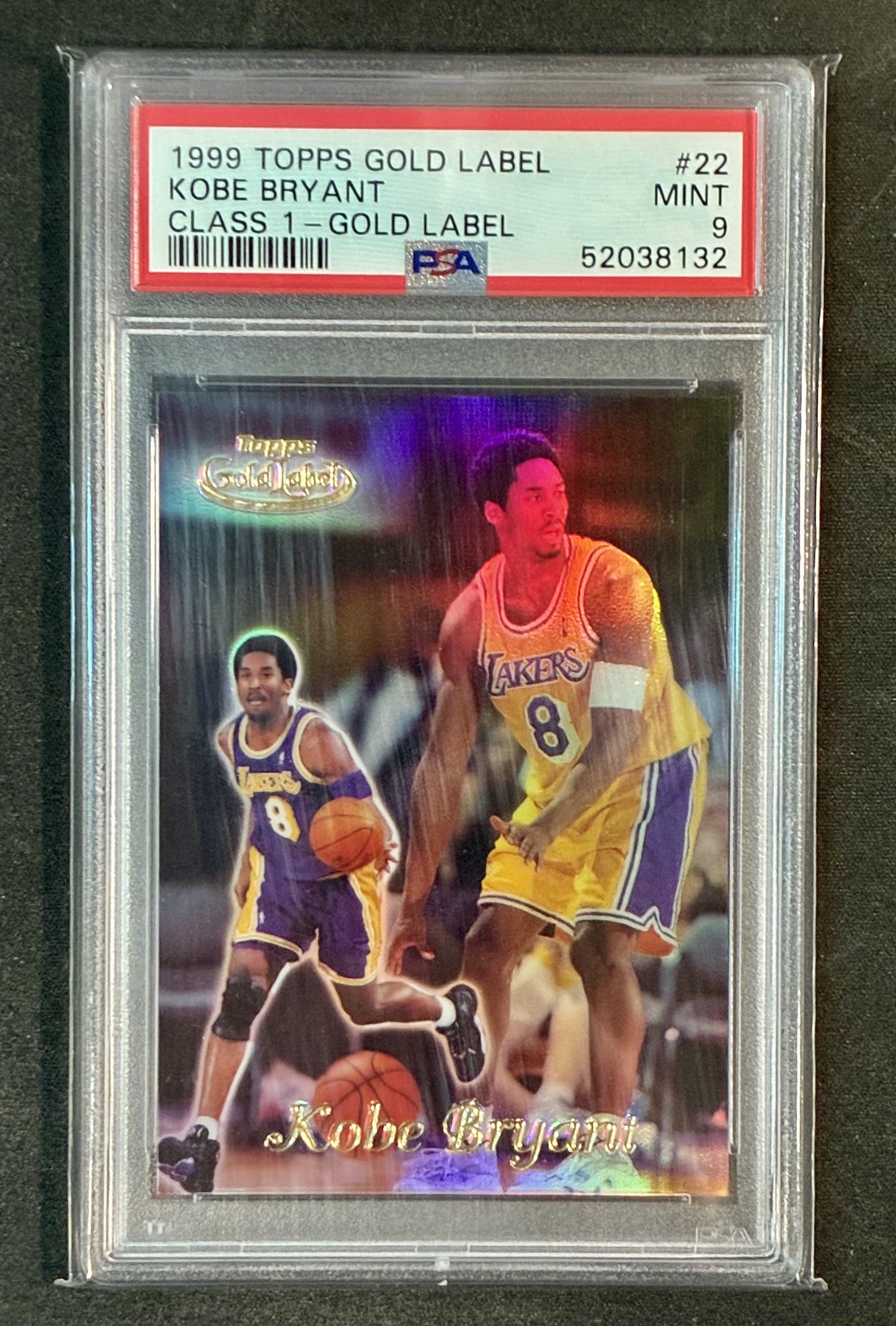 PSA 9 Kobe Bryant 1999-00 Topps Gold Label Class 1 Basketball Card