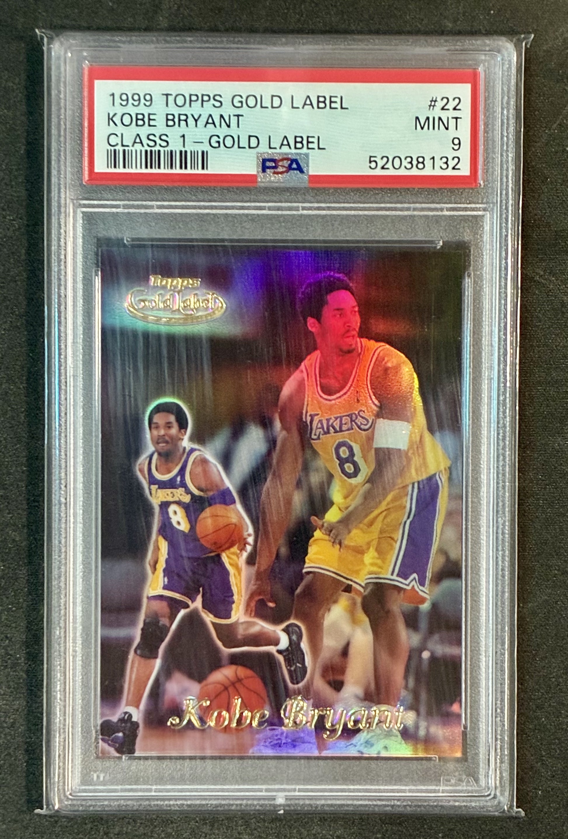 PSA 9 Kobe Bryant 1999-00 Topps Gold Label Class 1 Basketball Card