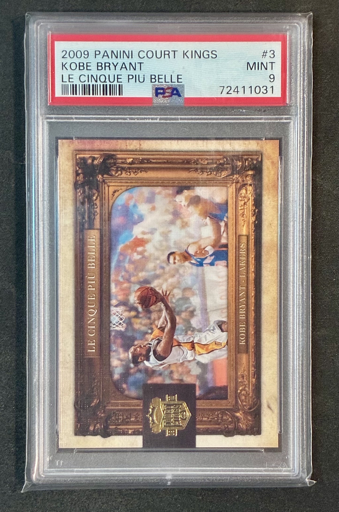 PSA 9 Kobe Bryant 2009 Panini Court Kings Le Cinque Più Belle /149 Basketball Card