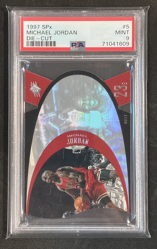 PSA 9 Michael Jordan 1997 Upper Deck SPx Red Die-Cut Basketball Card