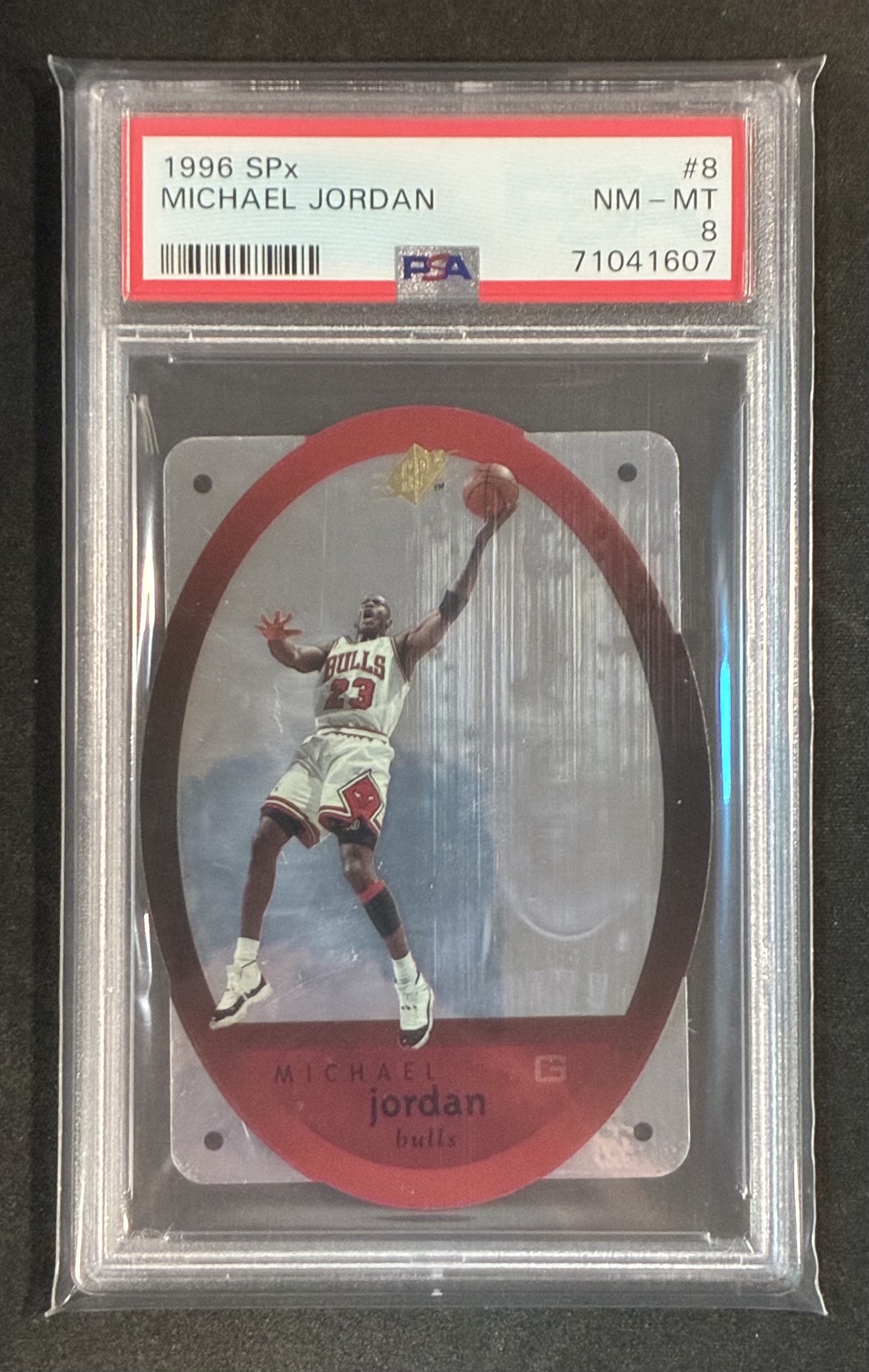 PSA 8 Michael Jordan 1996-97 Upper Deck SPx Die-Cut Basketball Card